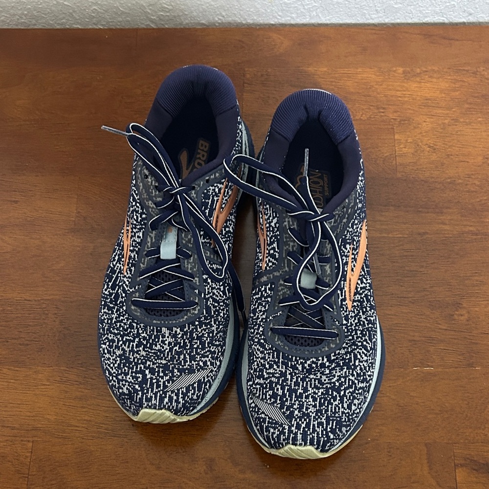 Brooks Navy and Orange Athletic Shoes